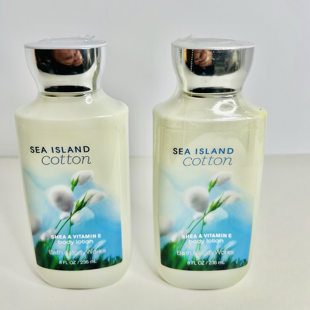 Bath & Body Works Sea Island Cotton Discontinued Body Lotion 8 oz 2 Pack Sealed